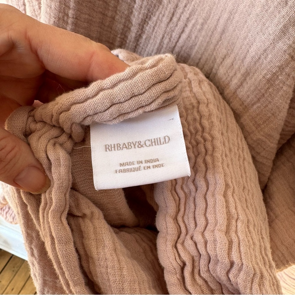 Restoration Hardware Baby & Child Dusty Rose Pink Twin Cotton Gauze Duvet Cover - Picture 6 of 9